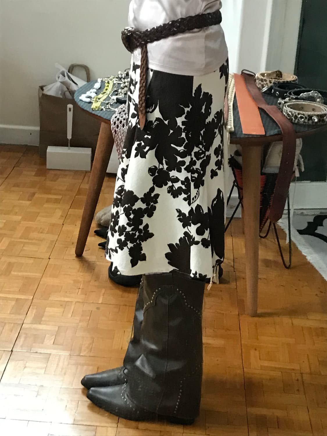 vintage pattern skirt 상품이미지2