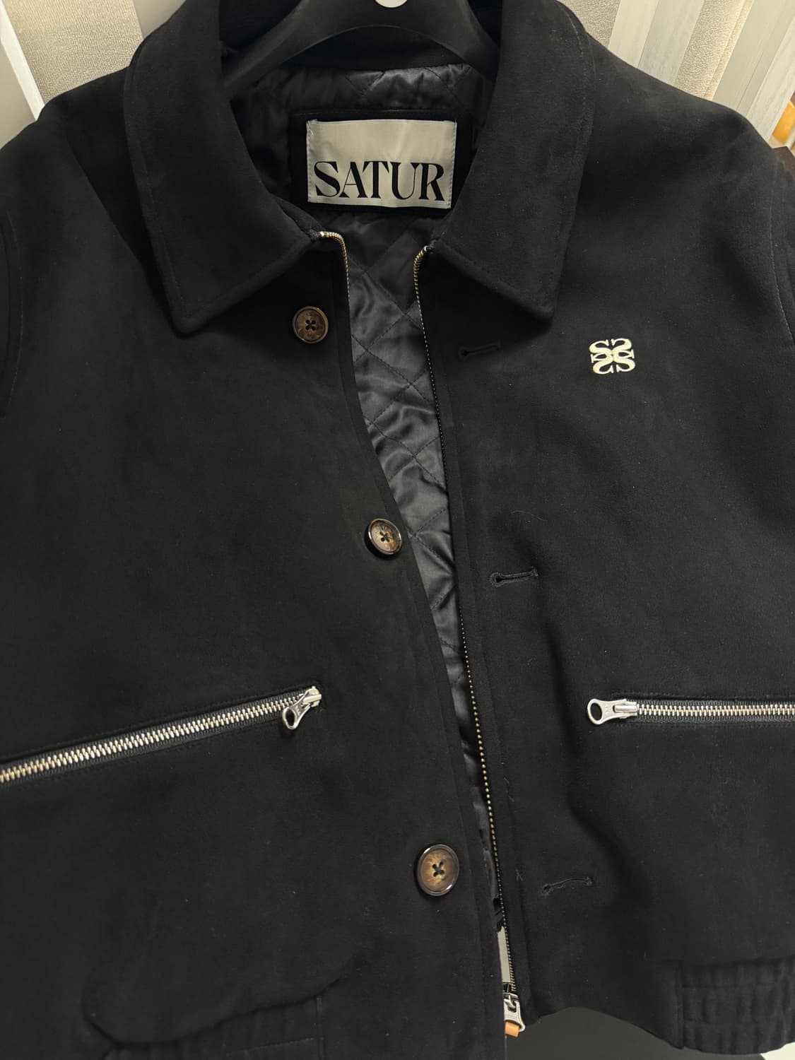 세터 테오 폭스 스웨이드 숏 자켓 파일럿 블랙 상품이미지5