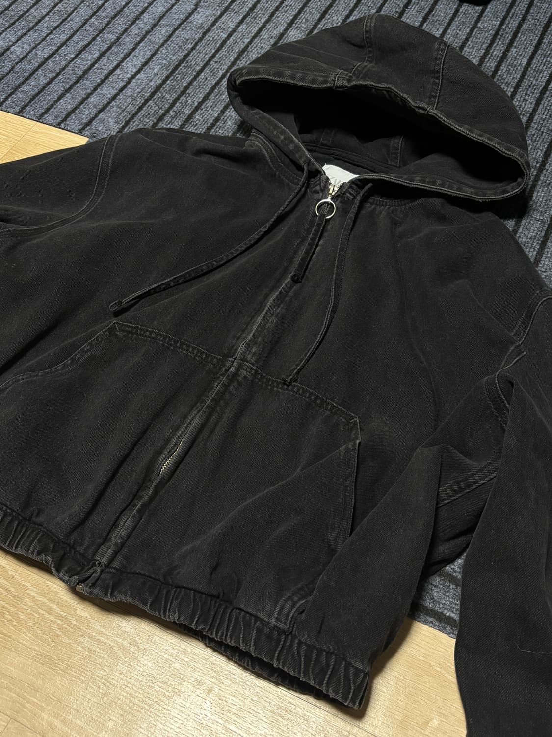 자라 워싱 후드집업(L) 상품이미지2