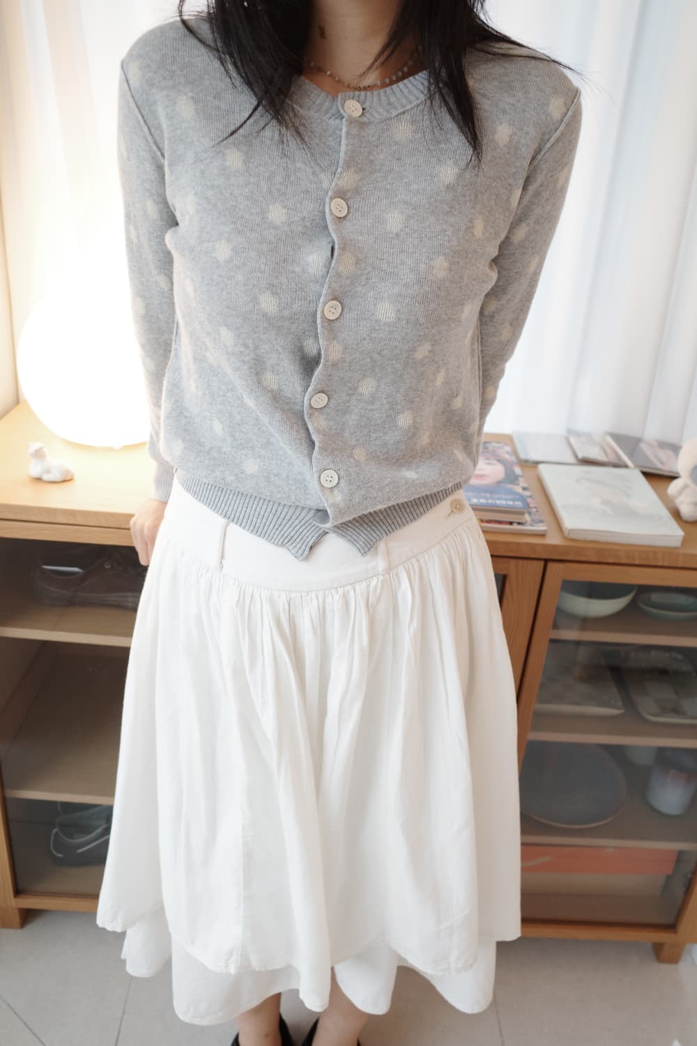 Corduroy waist skirt layered pants 상품이미지3