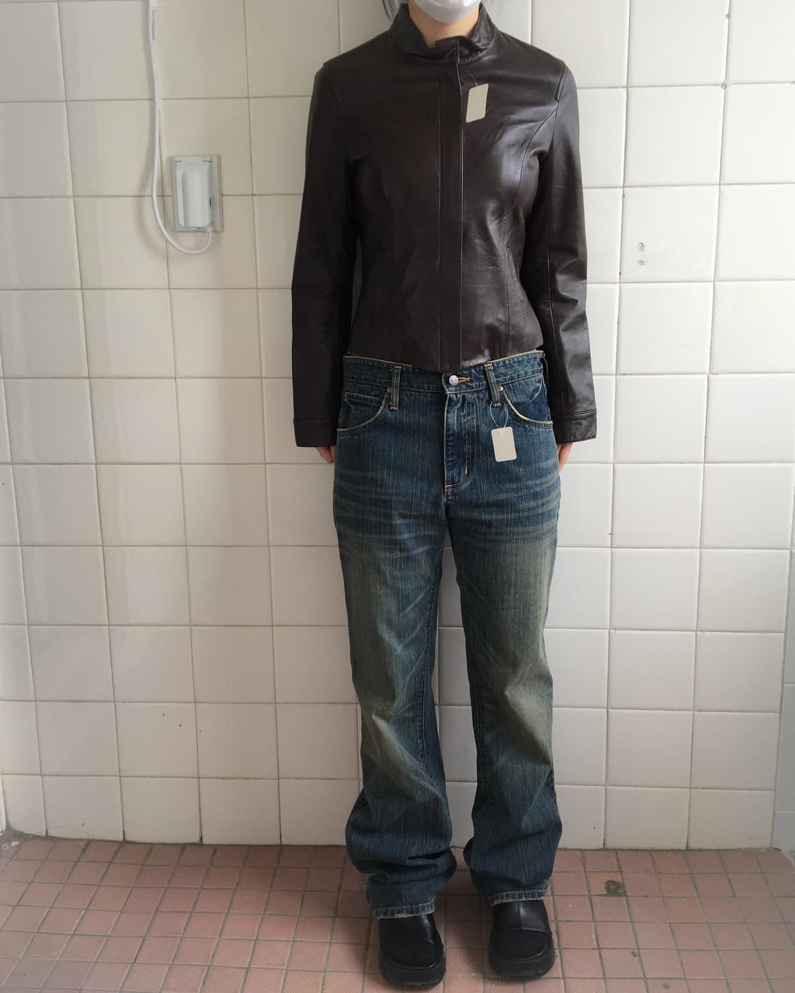 High neck lamb leather jacket 상품이미지6