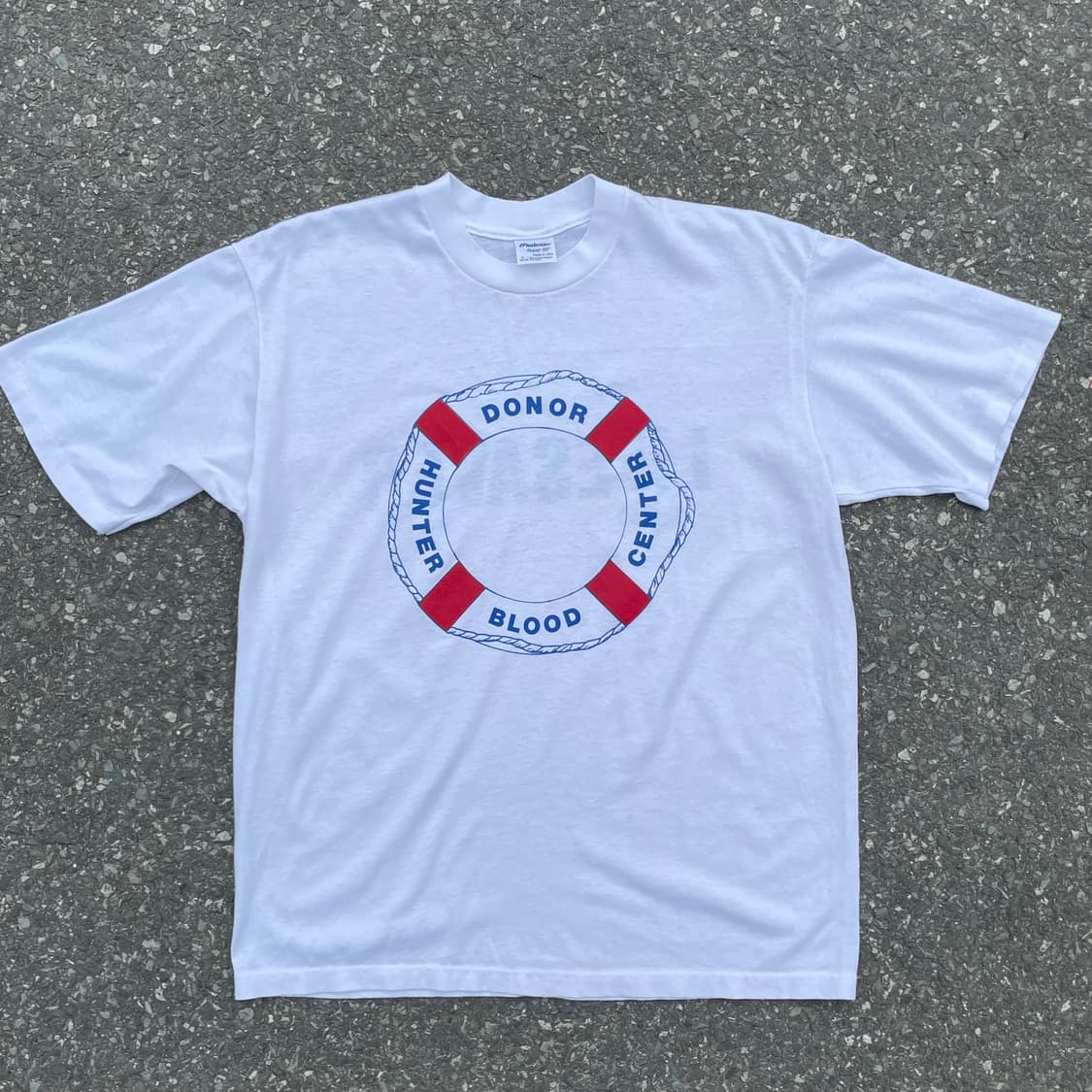 90‘s 미국 제조 빈티지 화이트 프린팅 반팔티 상품이미지1