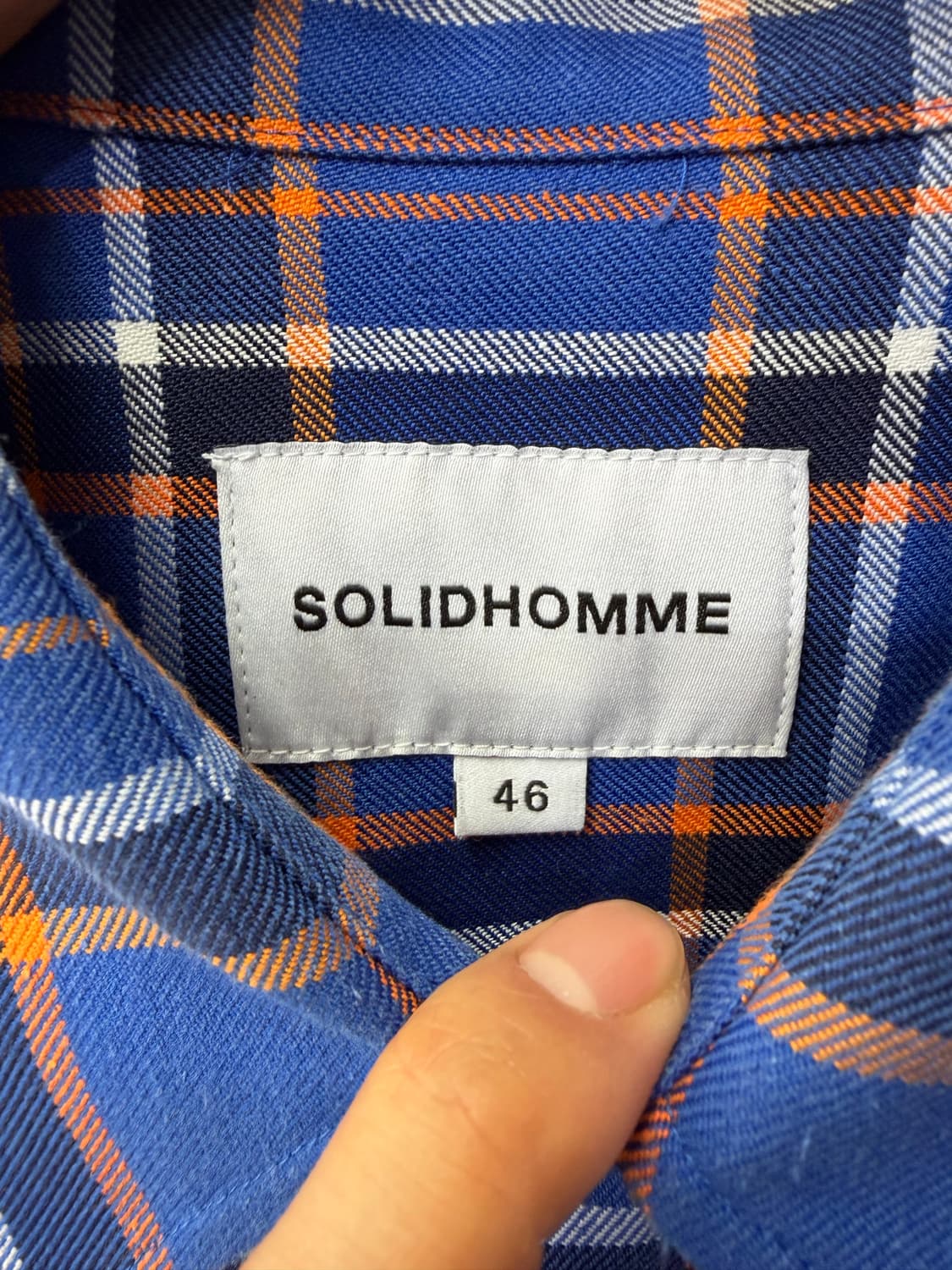 정품) 솔리드옴므 블루 체크 셔츠 46 상품이미지7