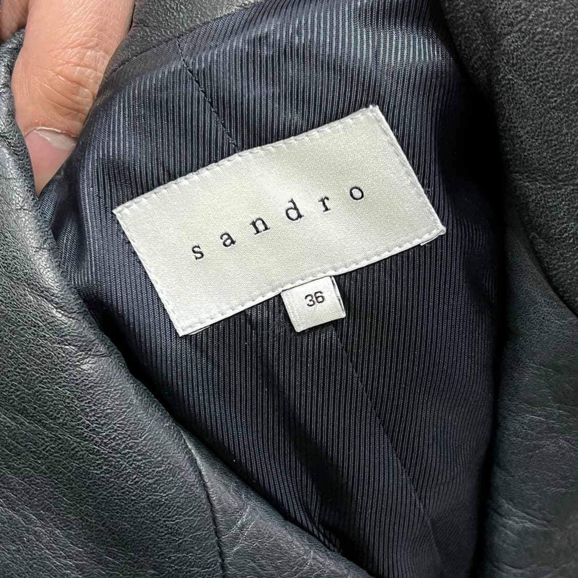  산드로 레더 카라 코트 y15197 상품이미지5