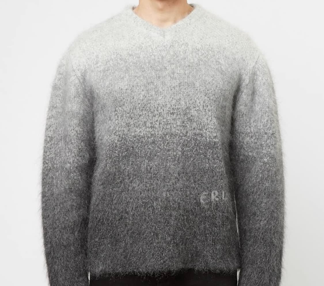 (L) ERL 이알엘 그라데이션 모헤어 브이넥 니트 그레이 상품이미지7