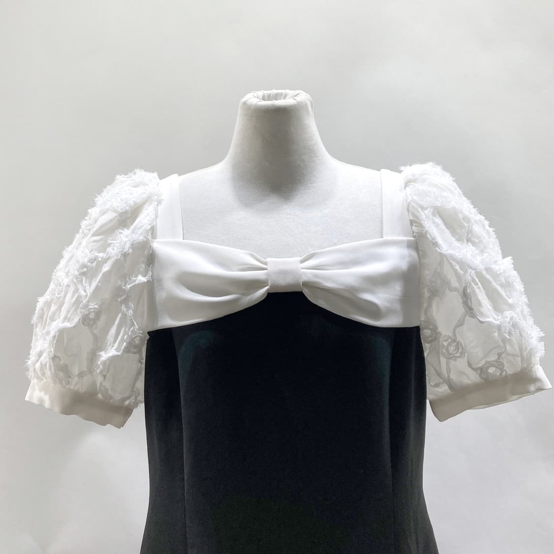 지고트 플로럴 퍼프 리본 H라인 원피스 90 상품이미지2