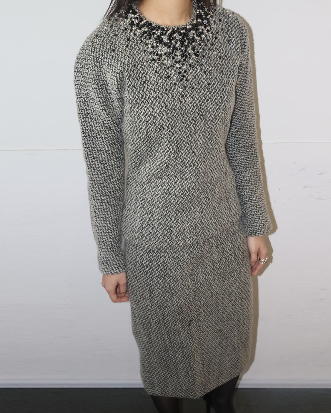 크리스찬 디올 by 지안프랑코 페레 90s 비즈 니트 탑 & 스커트 셋업 상품이미지3