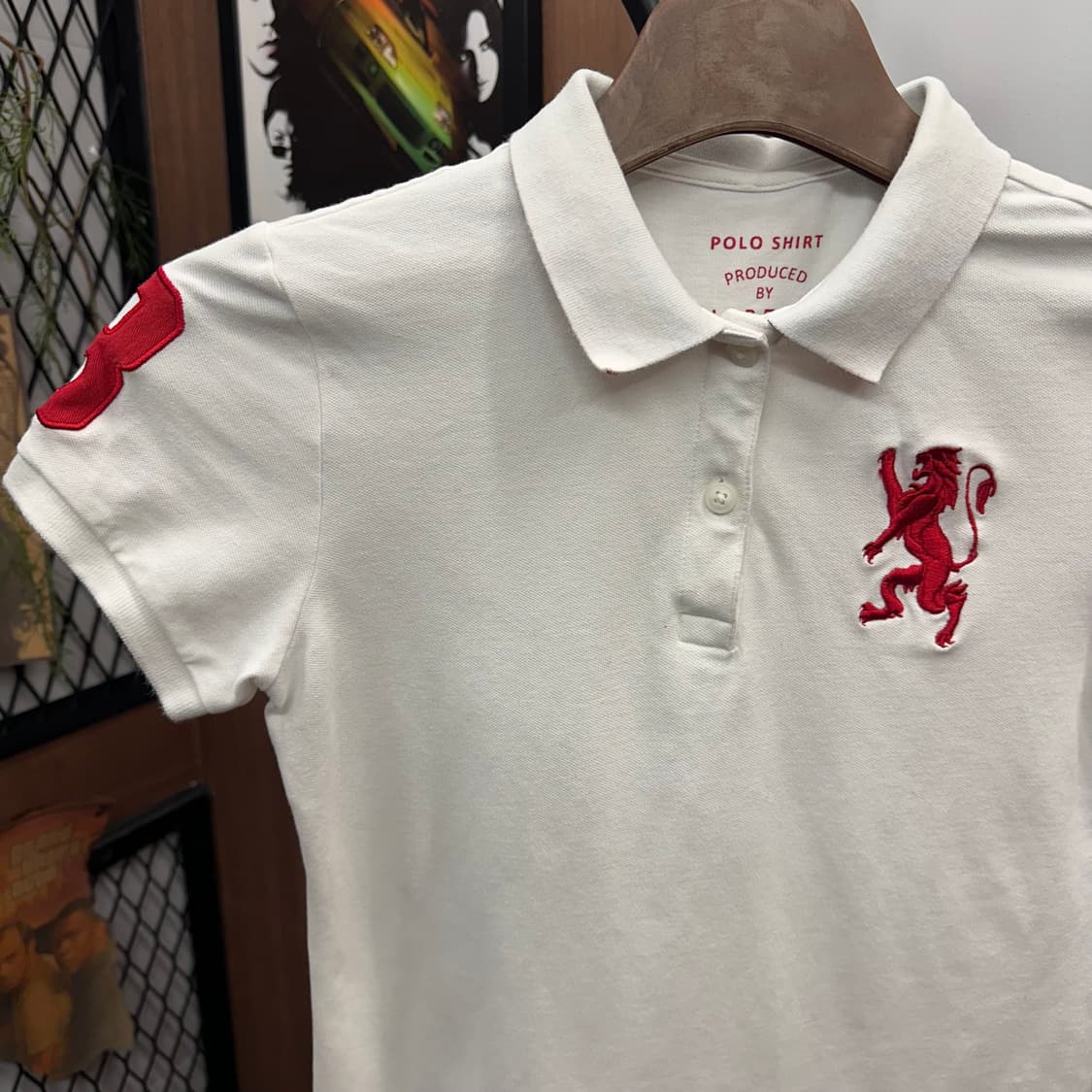 Giodano, Red Logo White PK Shirt 상품이미지3