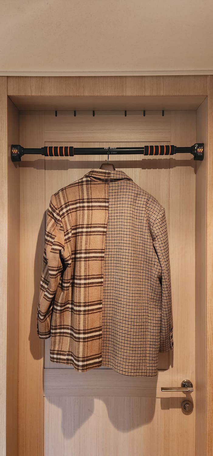 베이지 체크 자켓 XL 상품이미지2