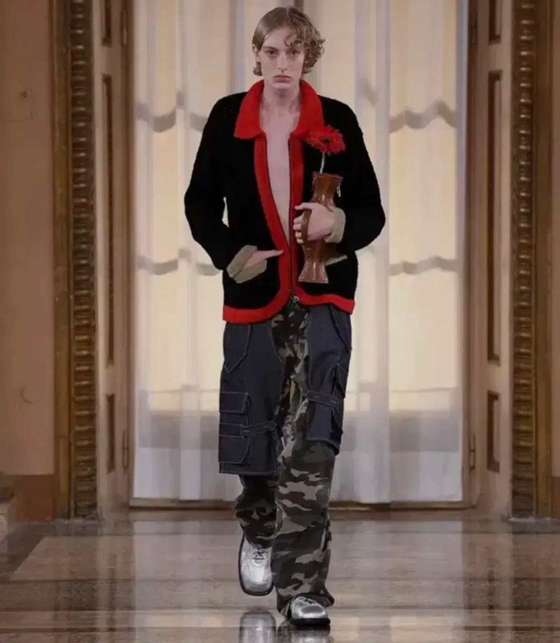 앤더슨벨 엘라스 컬러블럭 가디건 L 상품이미지1