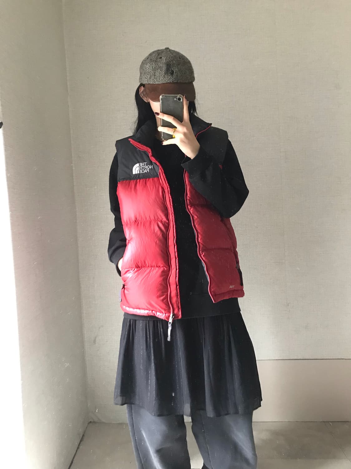 노페700 레드 눕시 패딩조끼 상품이미지3
