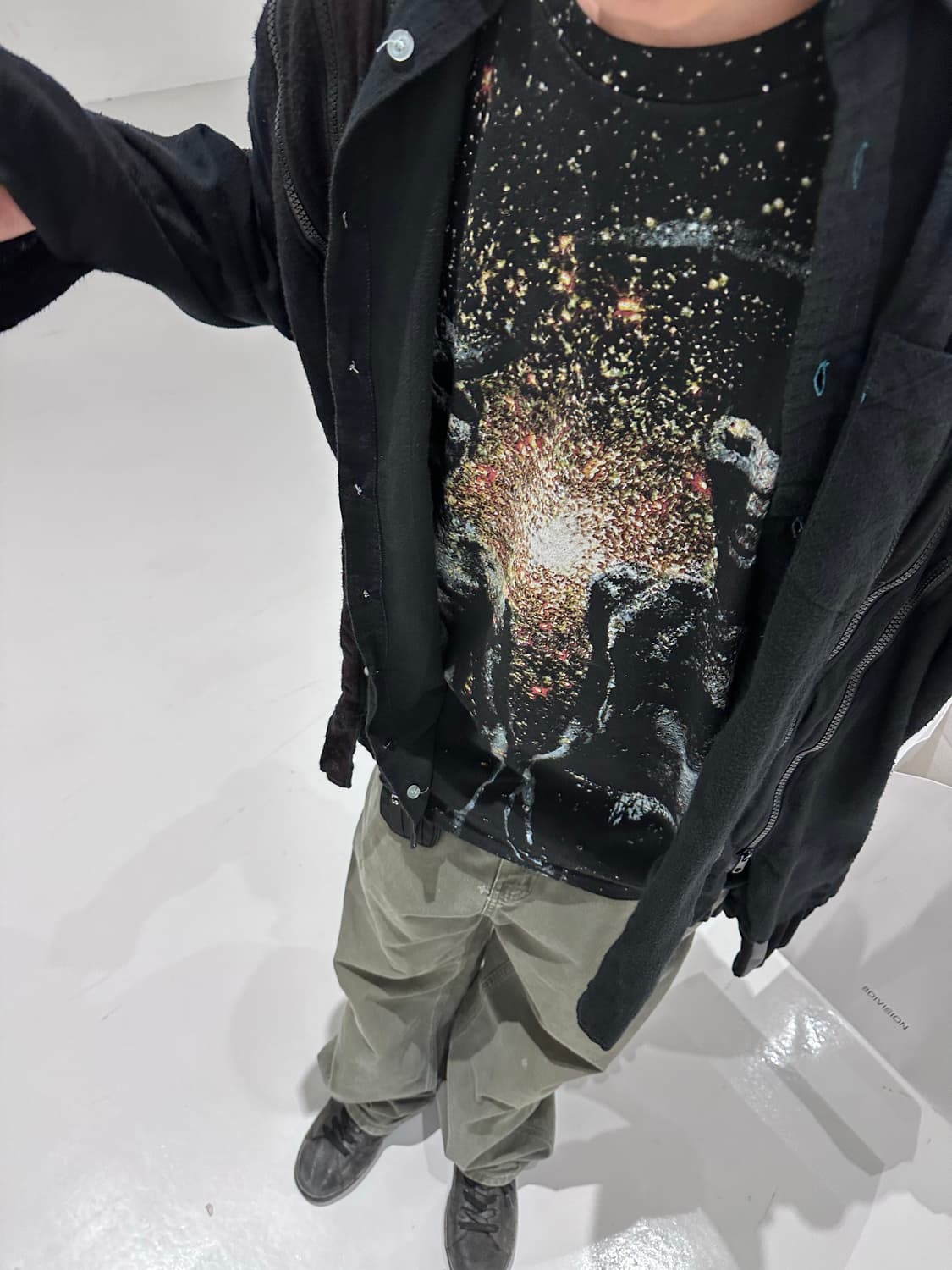 Rebuild by Needles 7cut Zip 와이드 셔츠 블랙 상품이미지3