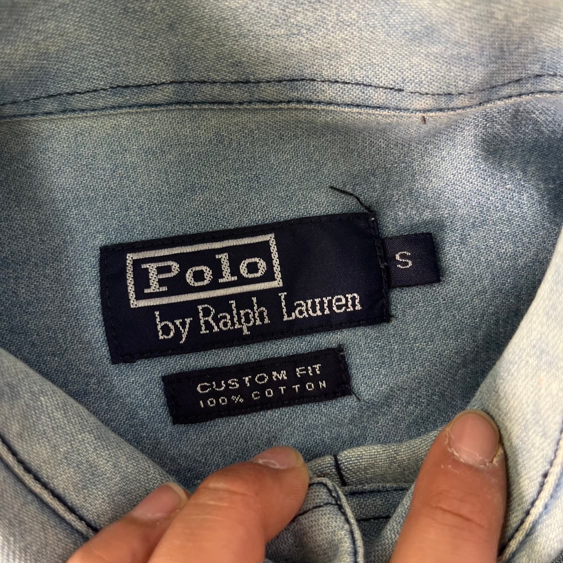 95 폴로랄프로렌 90s 성조기 포니 데님 셔츠 상품이미지4