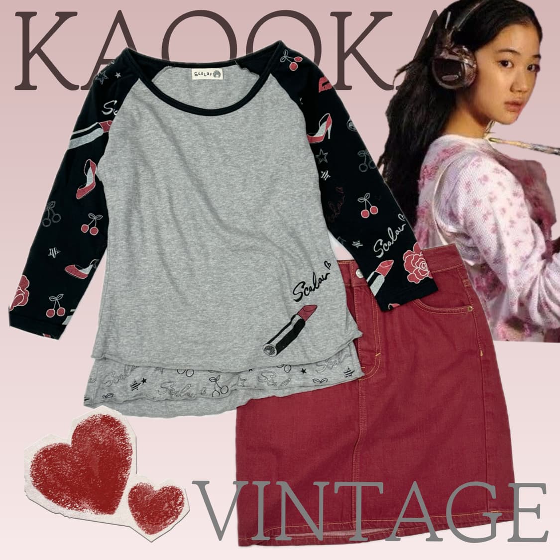 ♥️하구미의 스콜라 코디세트♥️ MOTO 미니스커트 에스닉 괴짜 데코라 상품이미지1