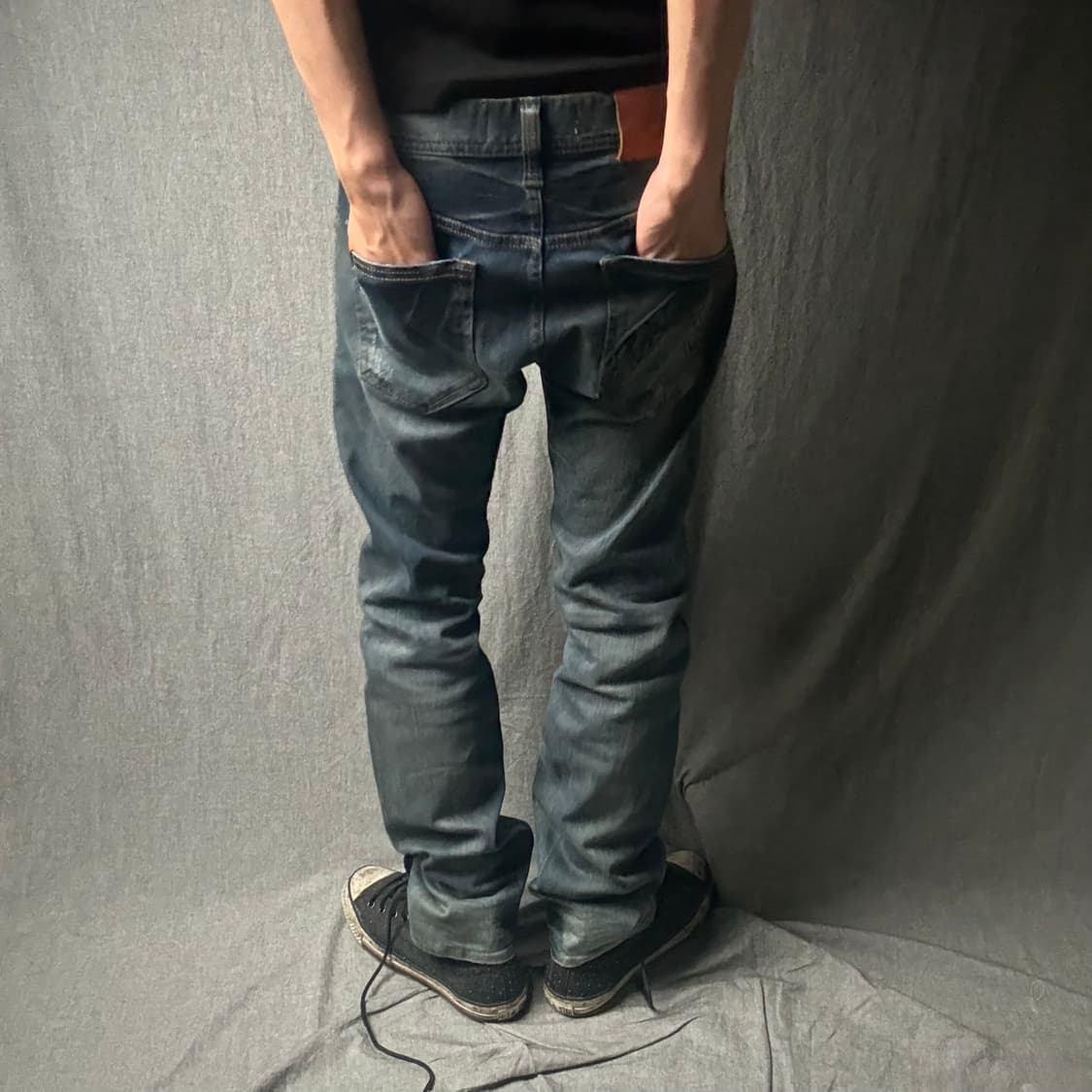 버커루 진청 데미지 슬림진 상품이미지5