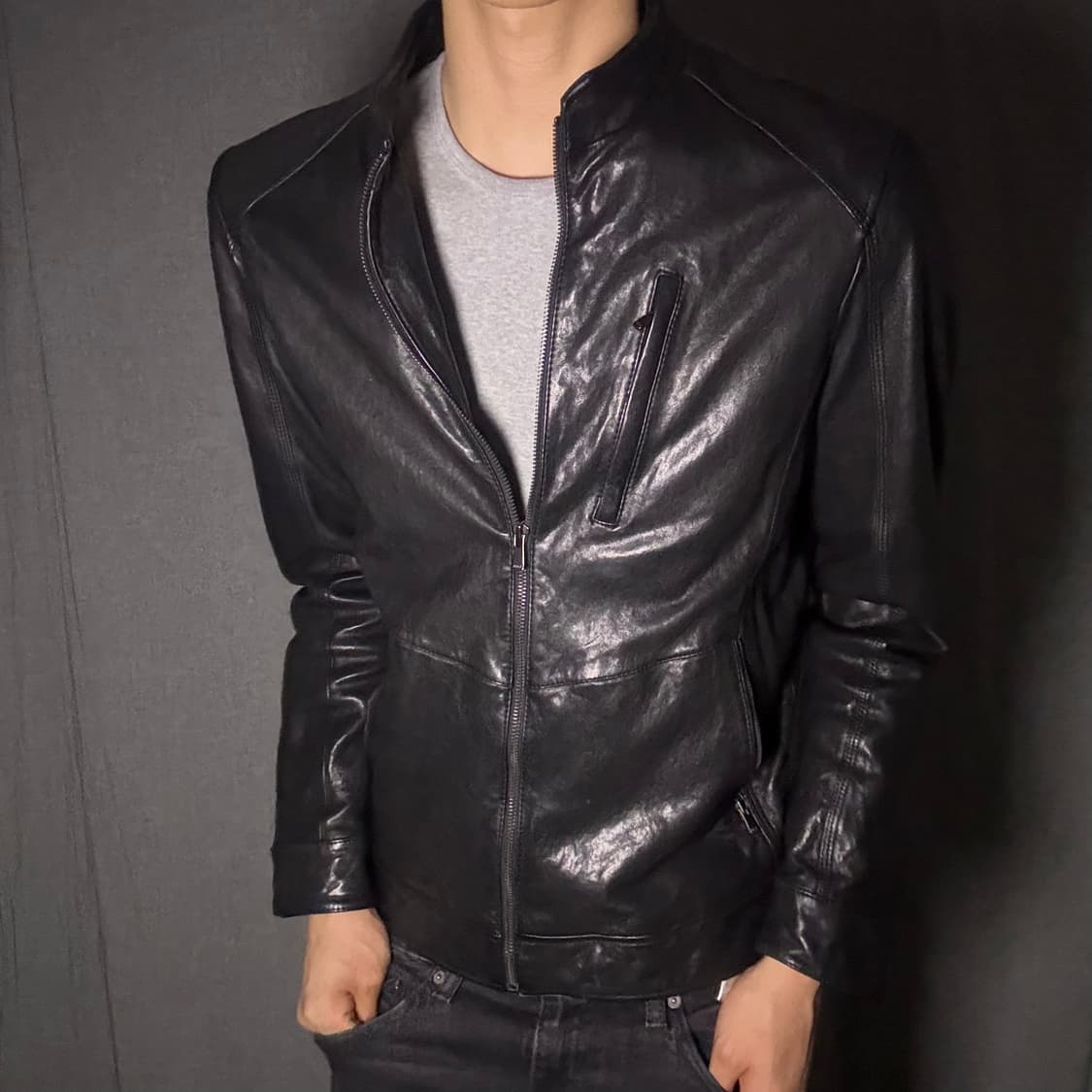 lamb skin leather jacket 상품이미지3