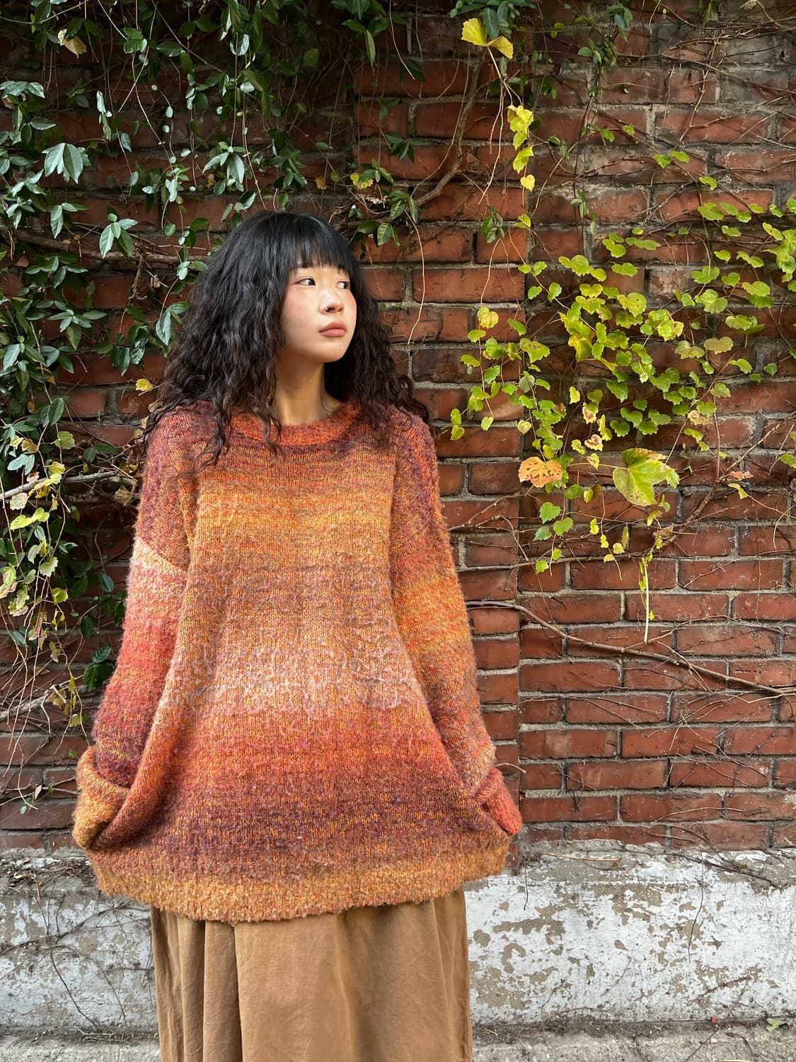 오렌지 오버핏 니트 상품이미지2
