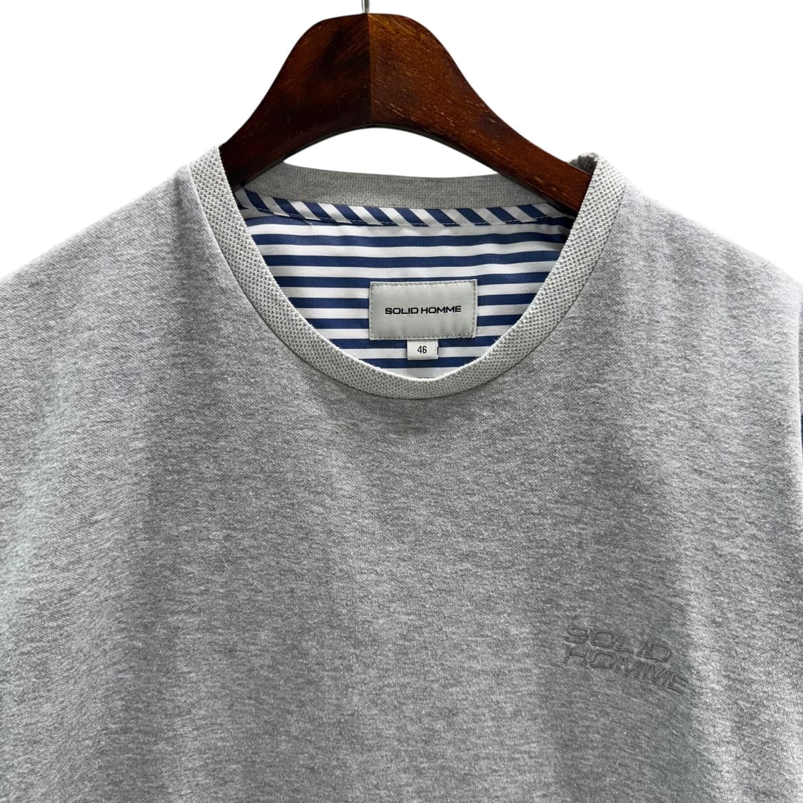 [46] 솔리드옴므 스트라이프셔츠 레이어드 맨투맨 상품이미지5