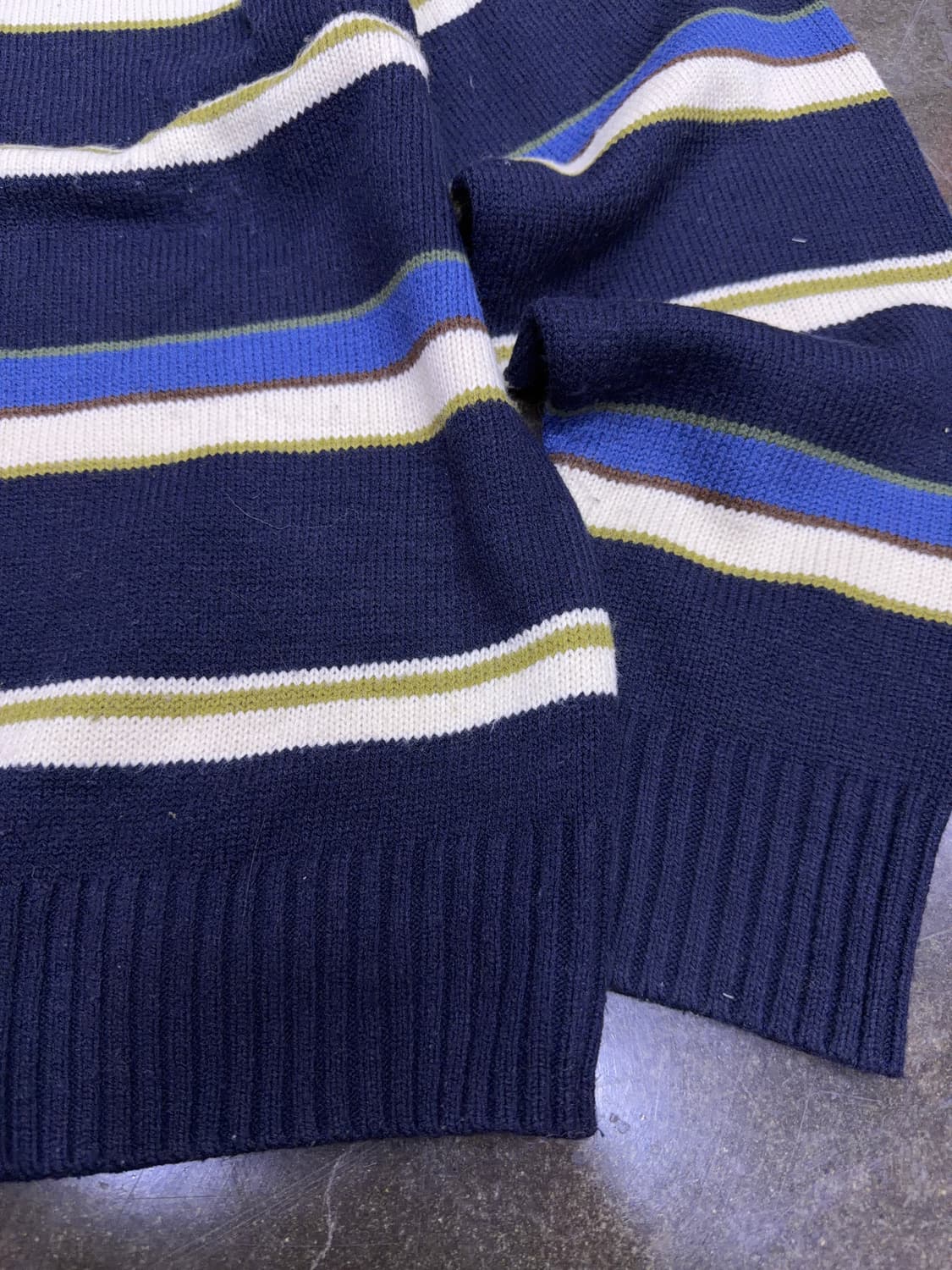 후아유 스티브 곰돌이 스트라이프 니트 스웨터 네이비 L 상품이미지5