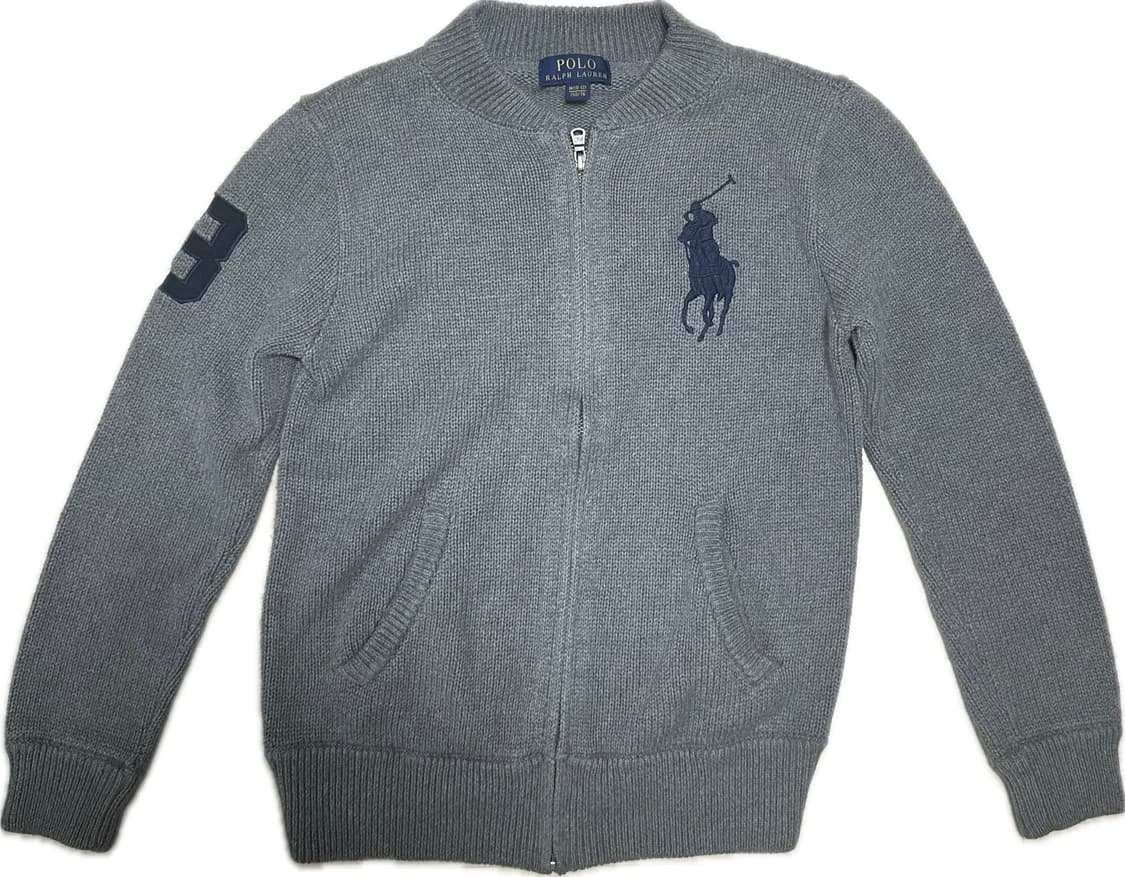 폴로 그레이 니트 집업 상품이미지1