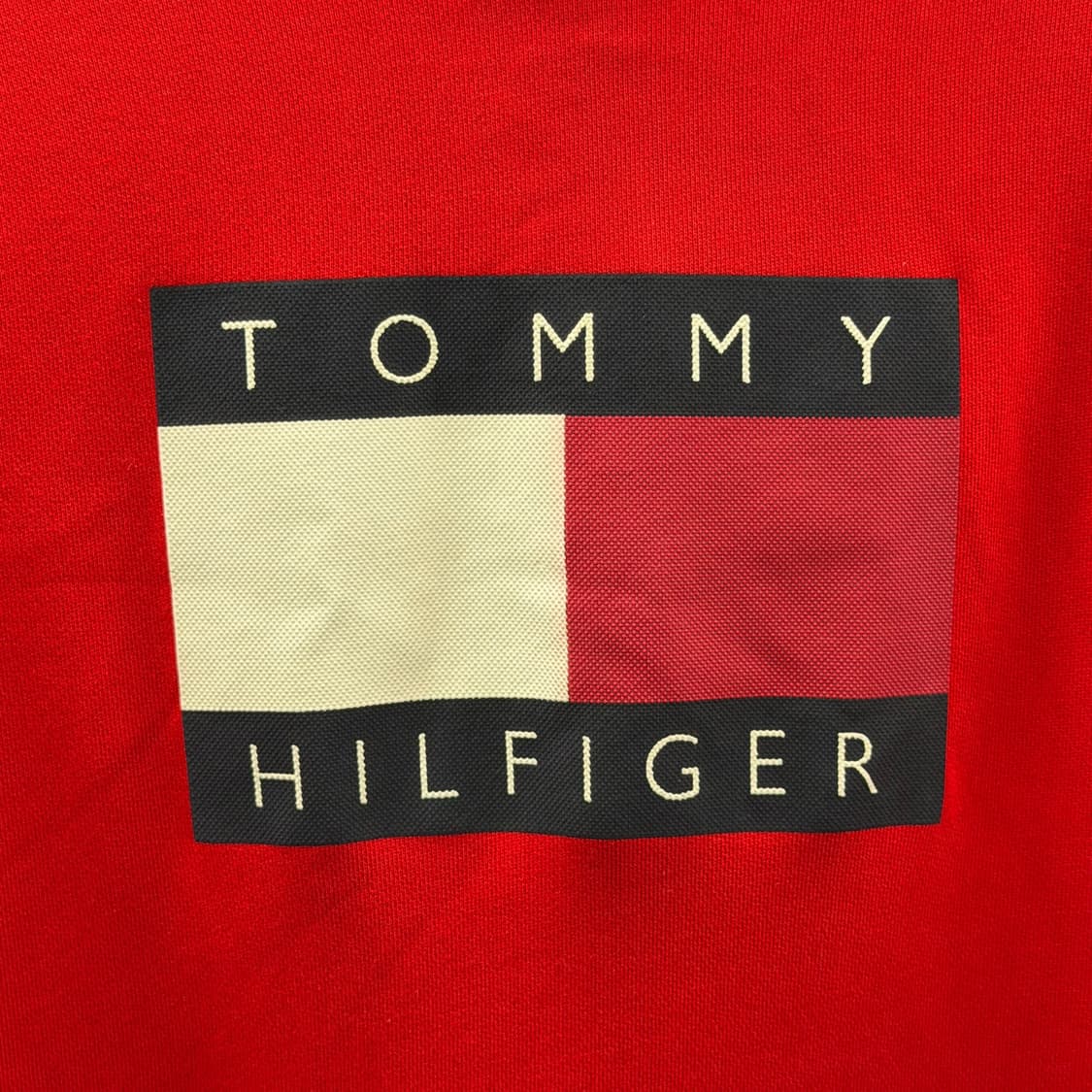 타미힐피거 빅로고 후드티 비비드컬러 엠보싱 프린팅 디테일 레드 상품이미지7