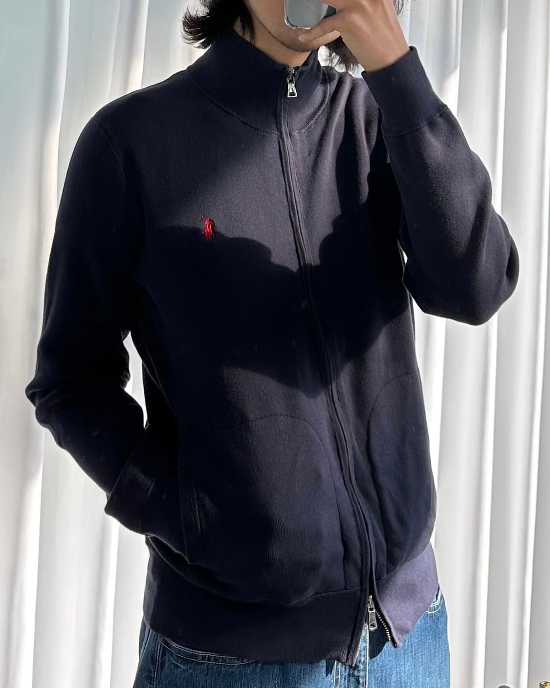 [L]폴로 랄프로렌 투웨이 니트 집업 navy 상품이미지1