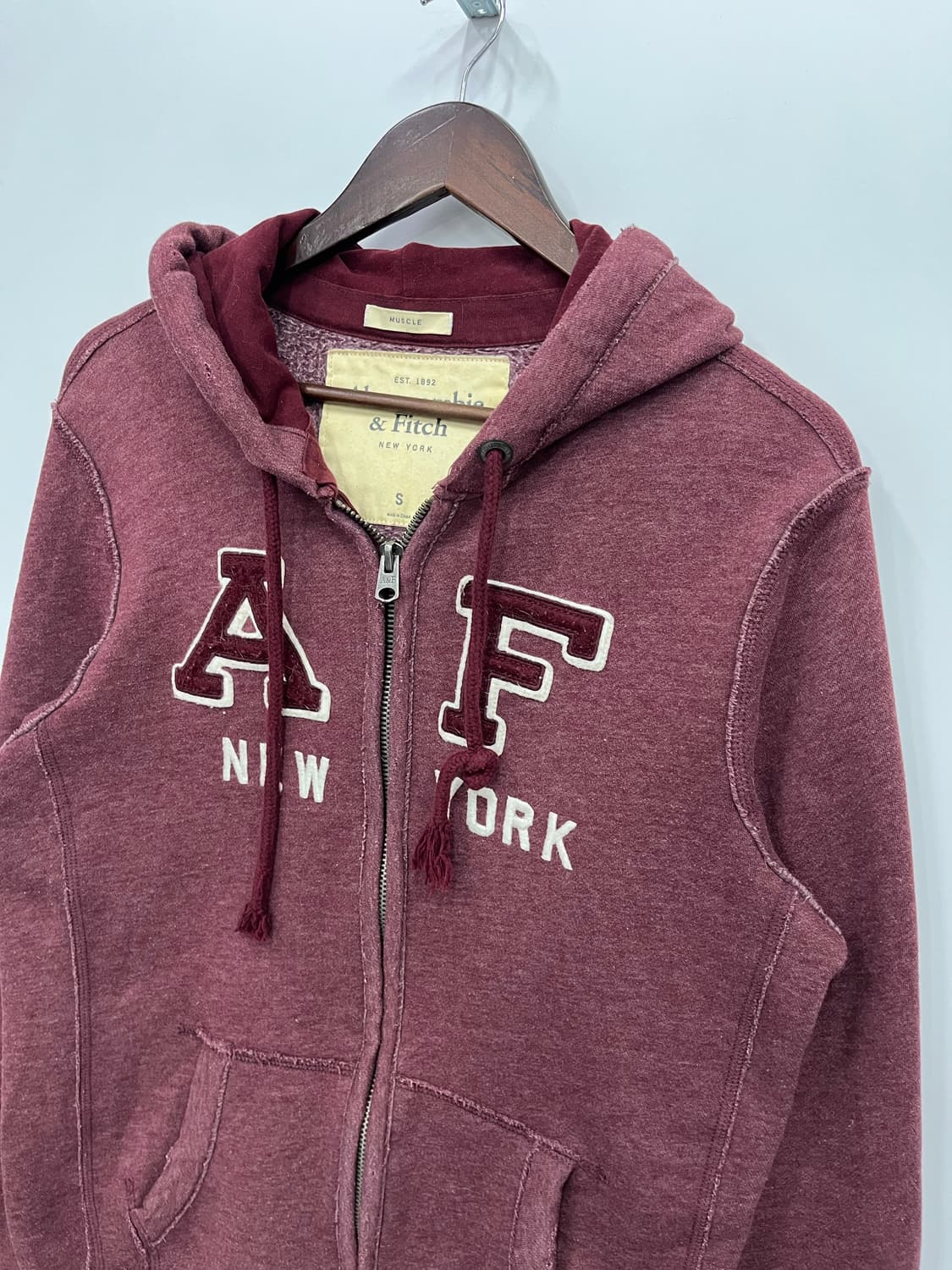 아베크롬비 버건디 후드집업 상품이미지2