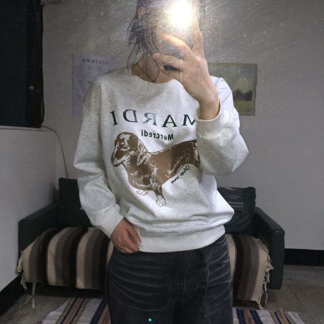 투티/0403 mardi mercredi 맨투맨 화이트 프린팅 로고 상품이미지2