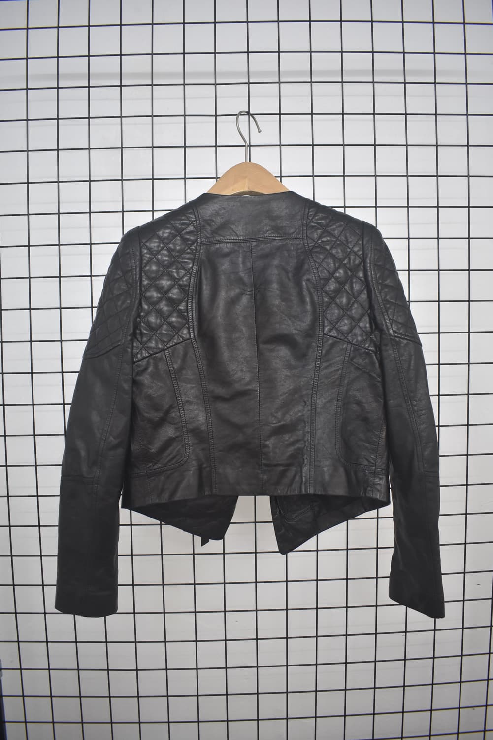 Asymmetrical Black leather jacket 상품이미지4