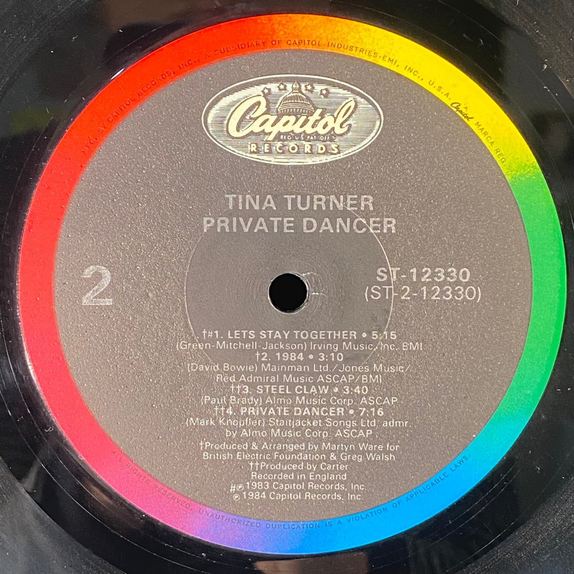 (중고LP-소울) Tina Turner -Private Dancer 상품이미지5