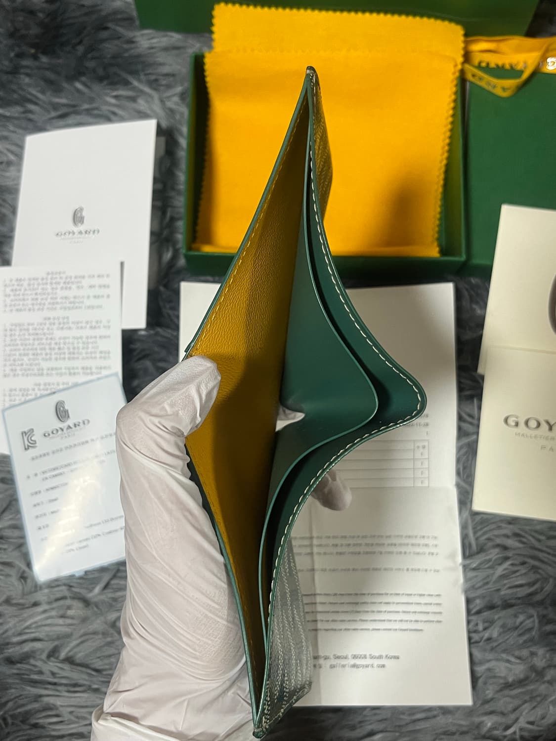 (풀박스)고야드 빅투와르 반지갑 그린 상품이미지5