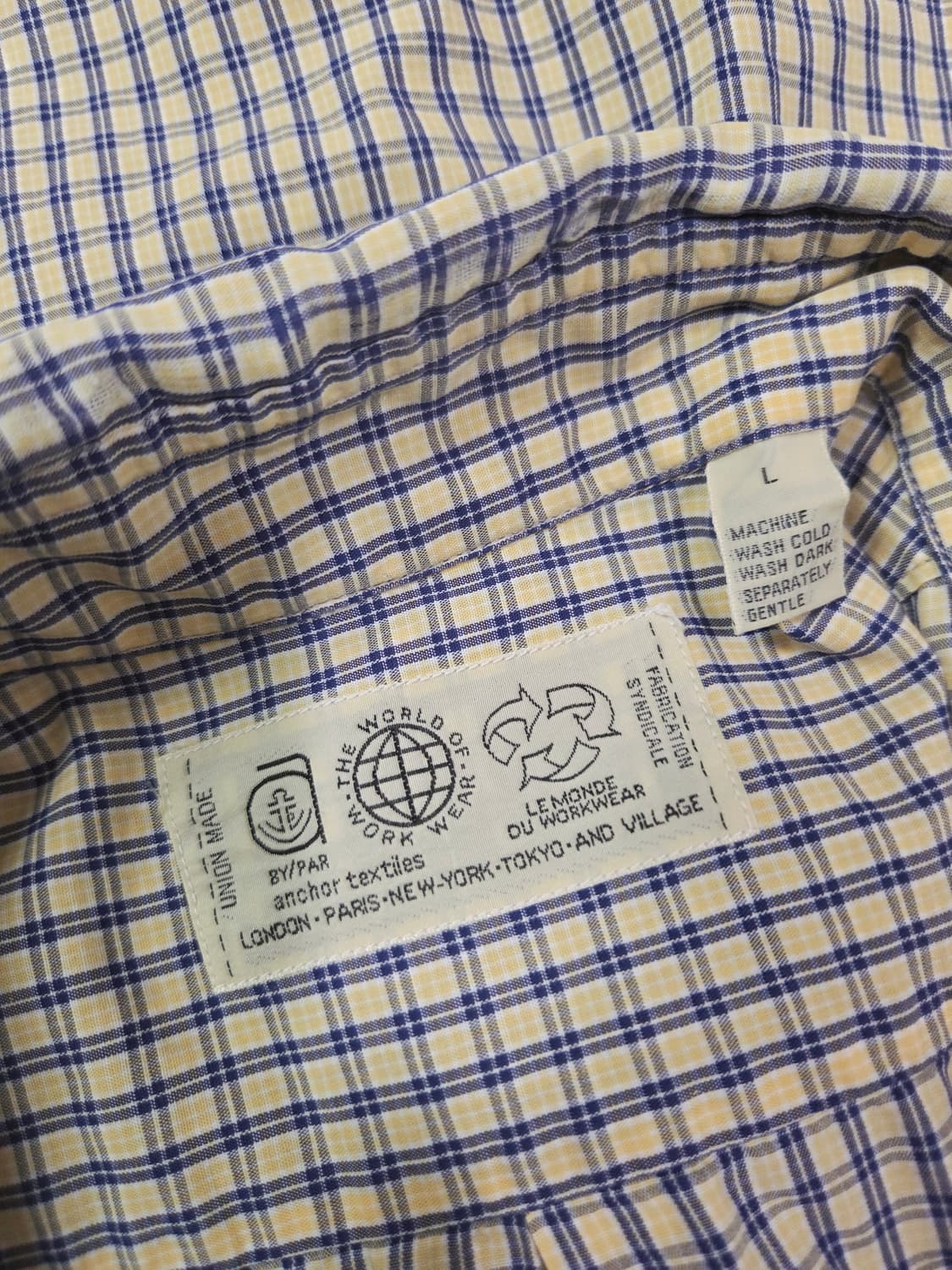 유니온 메이드 옐로우 체크 버튼 다운 셔츠 상품이미지6