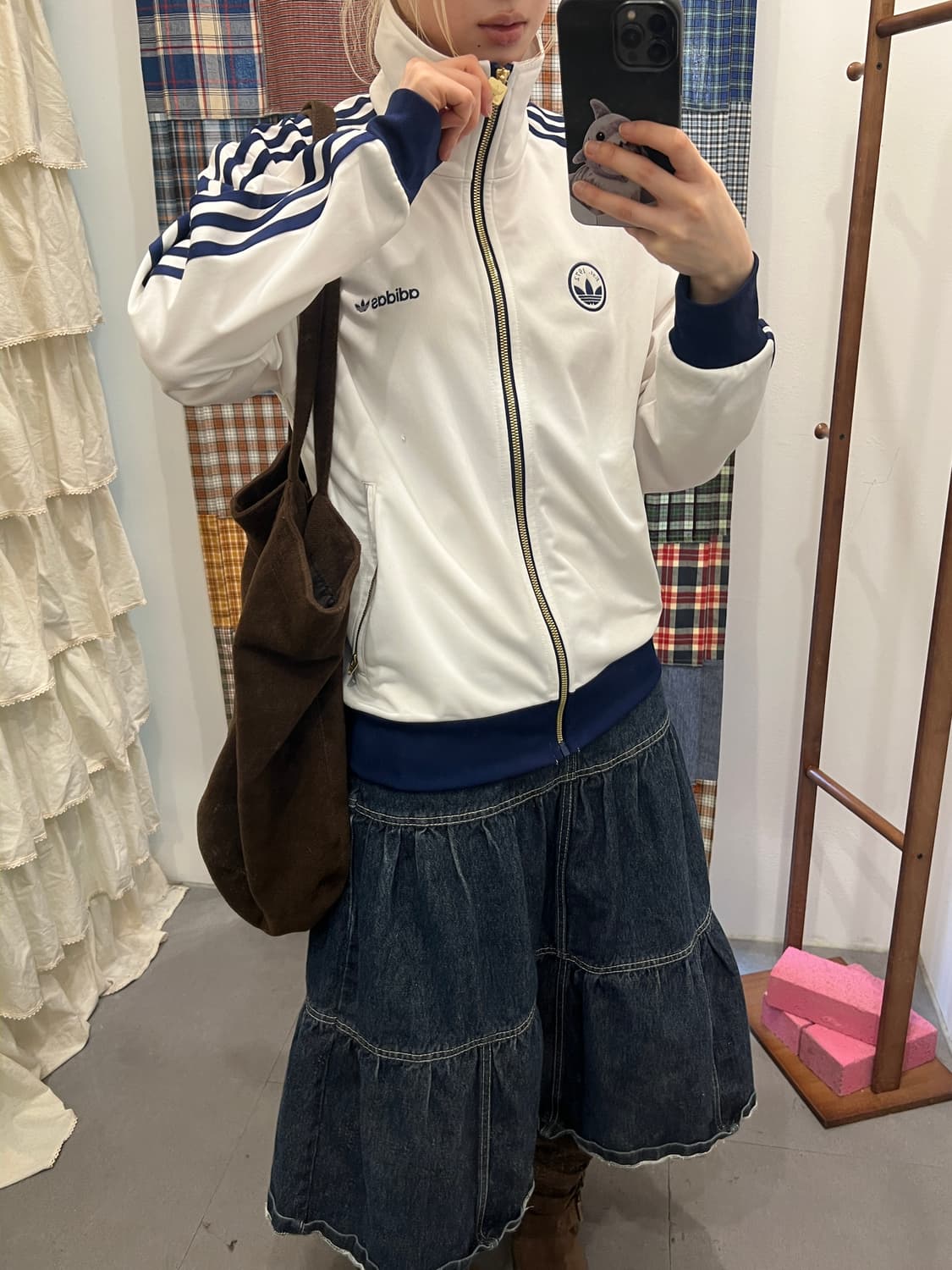 아디다스 화이트 블루 져지 상품이미지1