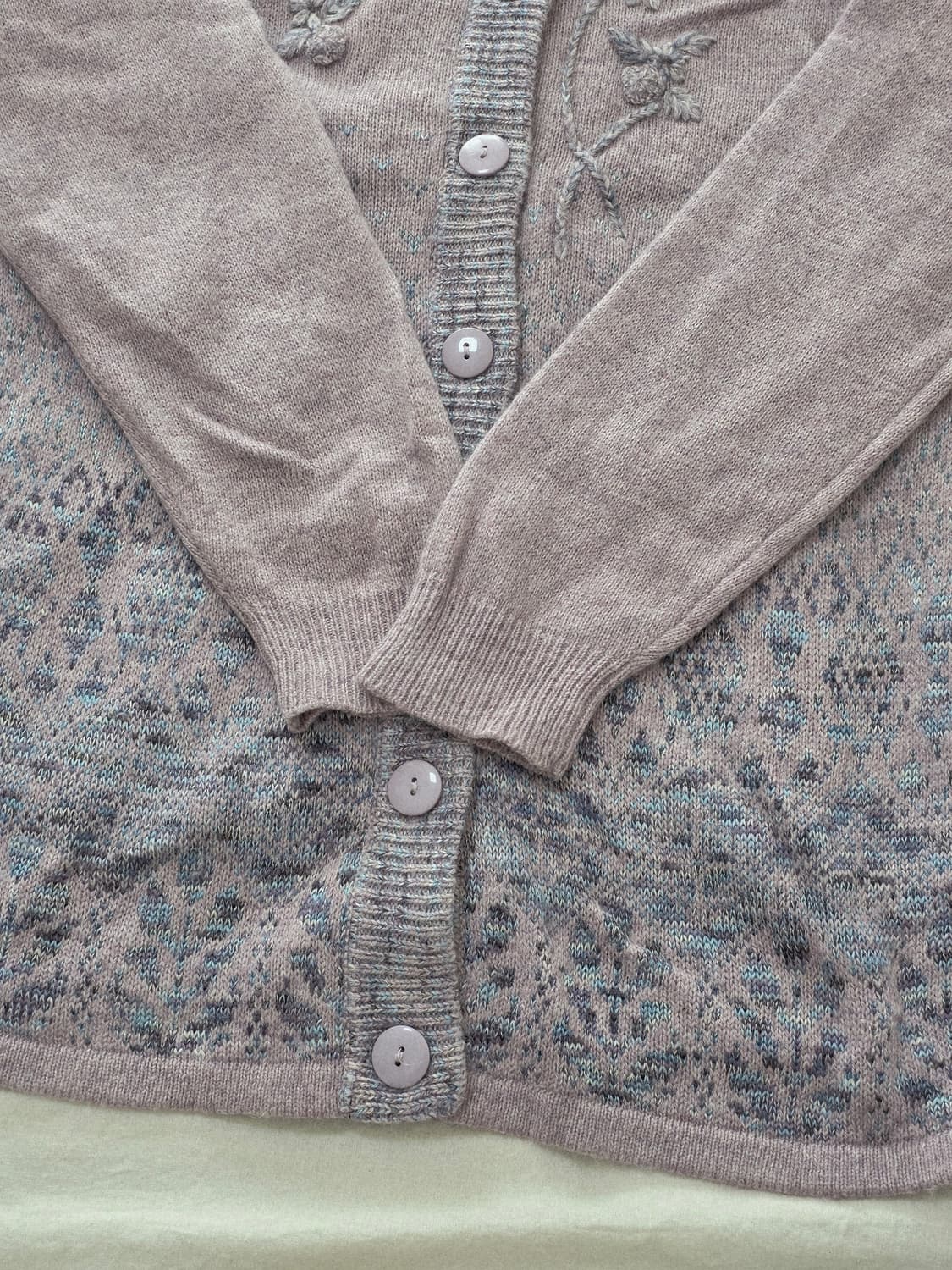 할매카지 그래니룩 모리걸 핑크라벤더 일본빈티지 니트 가디건 상품이미지6