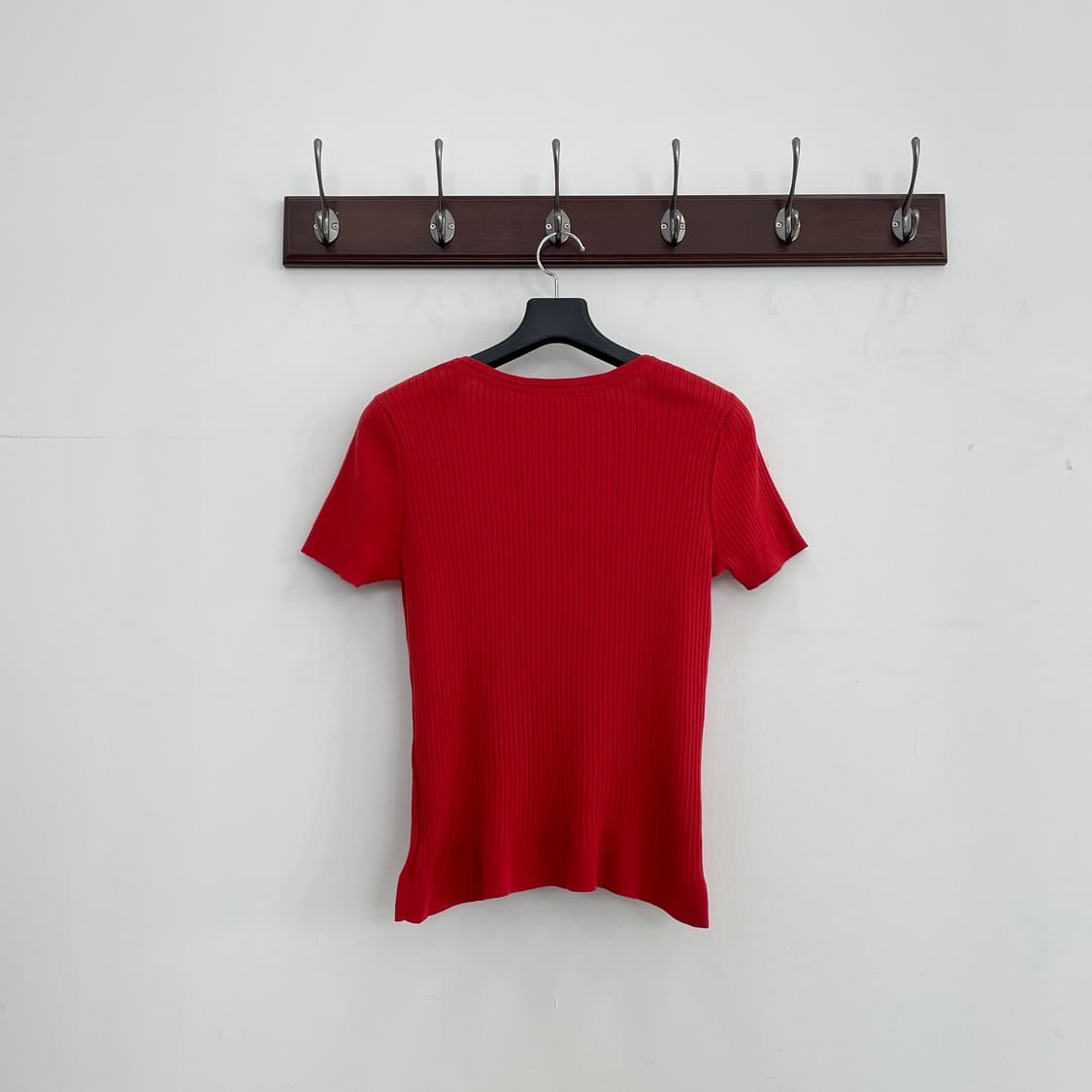 버버리 레드 골지 반팔 티셔츠 상품이미지2