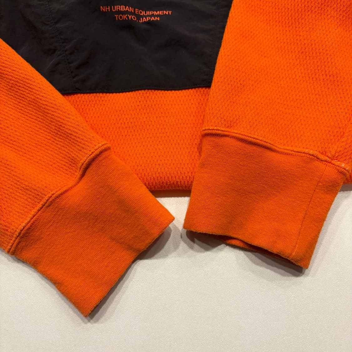 [XL] 네이버후드 오렌지 와플 반버튼 나일론 맨투맨 티셔츠 B705 상품이미지7