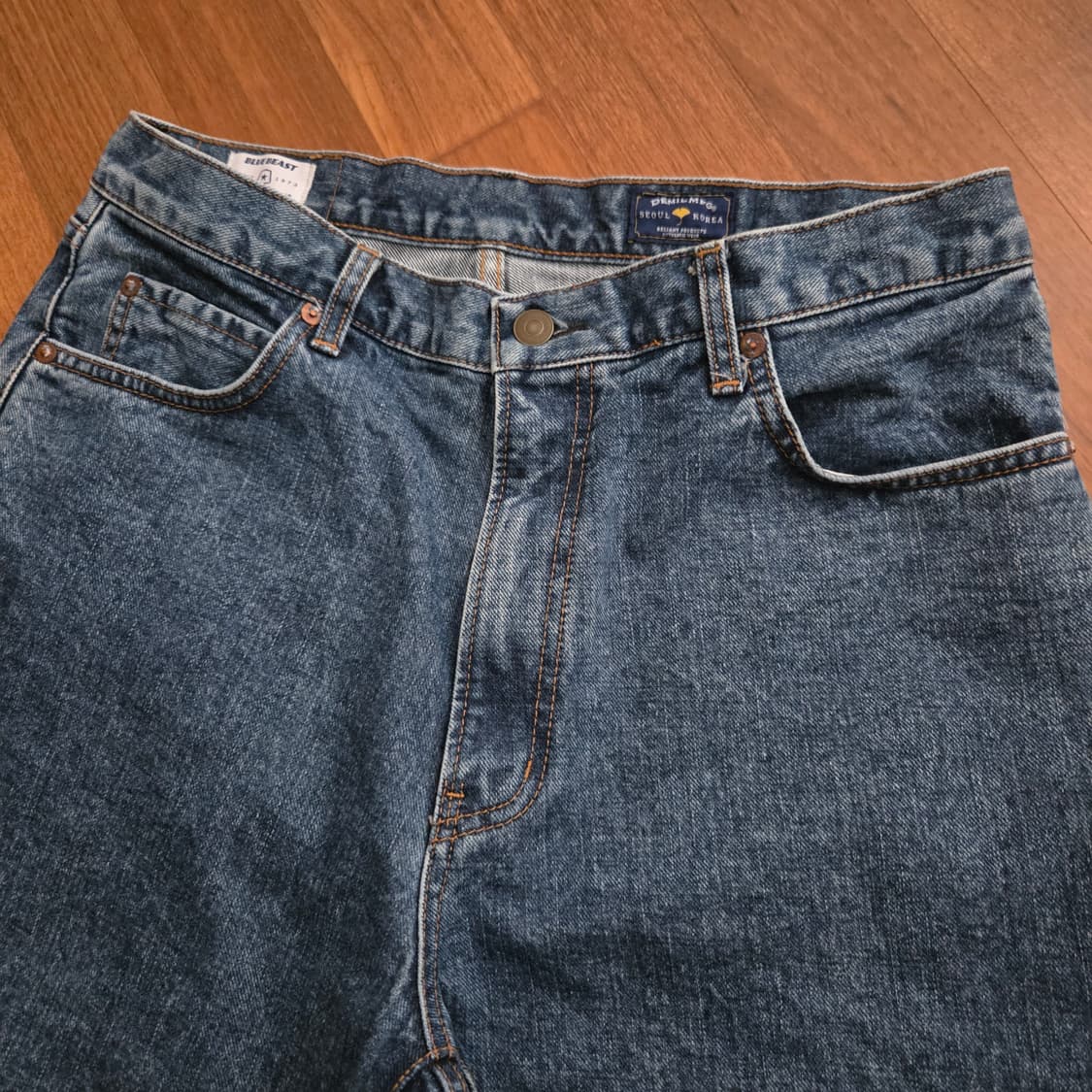 데밀 LOT 026 헐리우드 슬림 데님 미드 인디고 34사이즈 상품이미지3