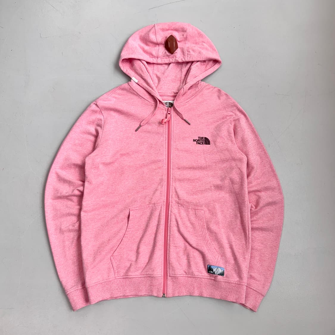 노스페이스 딸기우유맛 핑크 빅로고 후드집업 상품이미지2