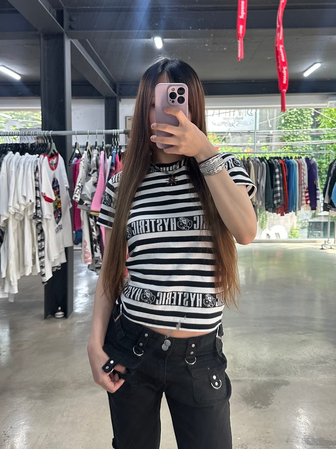 히스테릭글래머 미니 스트라이프 반팔 상품이미지2