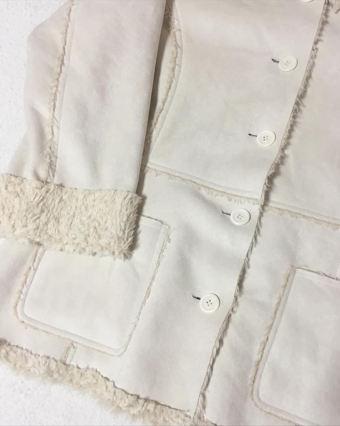 빈티지 아이보리 무스탕 자켓 상품이미지3