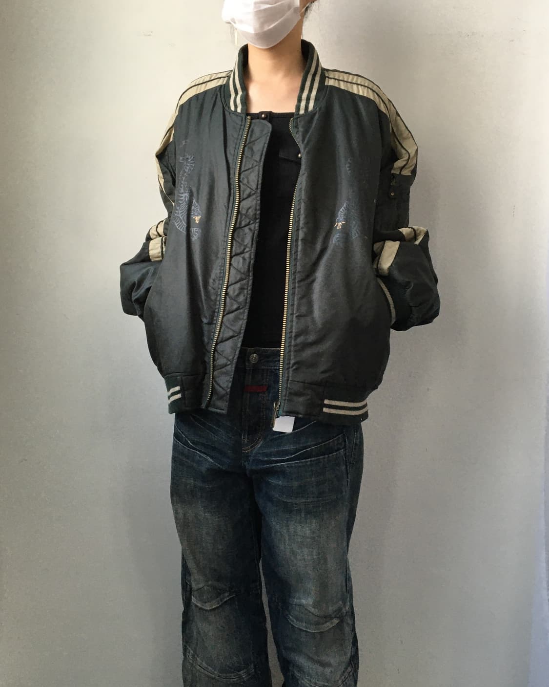 Oriental printing point bomber jacket 상품이미지8