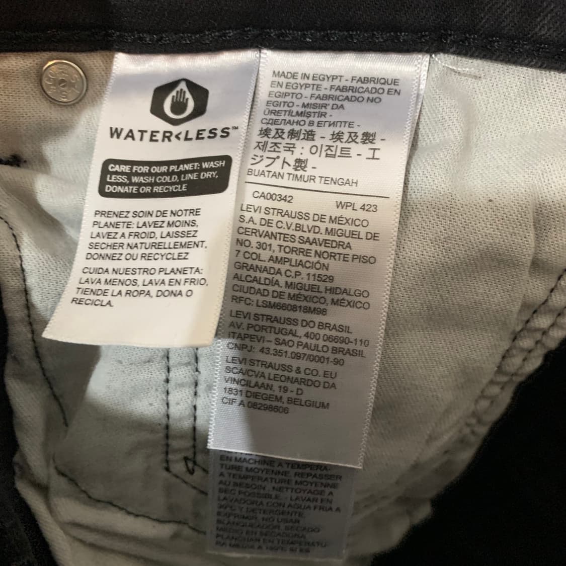 32인치 리바이스 502 스판 밴딩 흑청 데님 청바지 상품이미지5