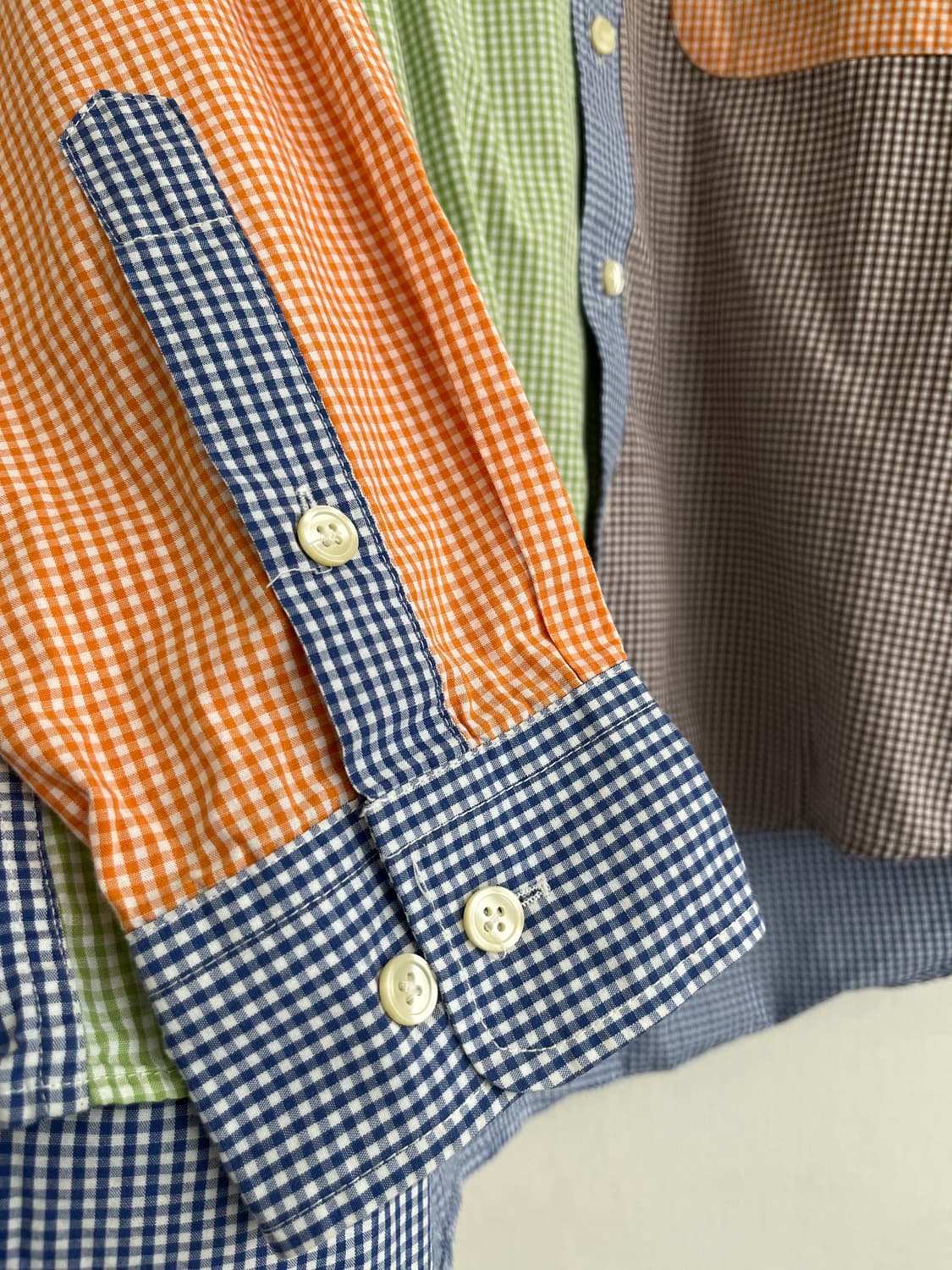 스마일 배색 깅엄 체크 셔츠 상품이미지3