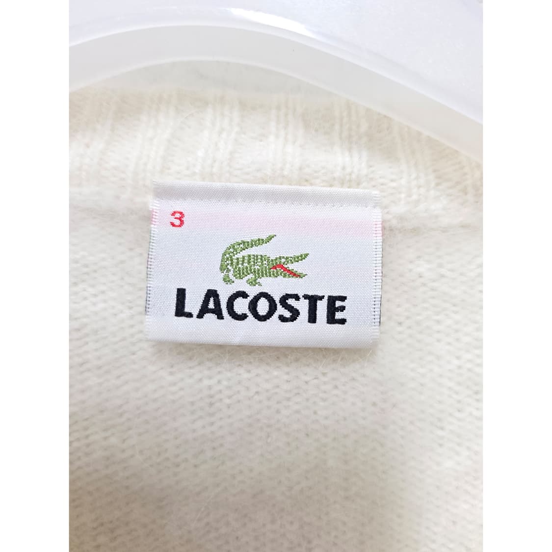 택포) S 라코스테 화이트 울 가디건 상품이미지2