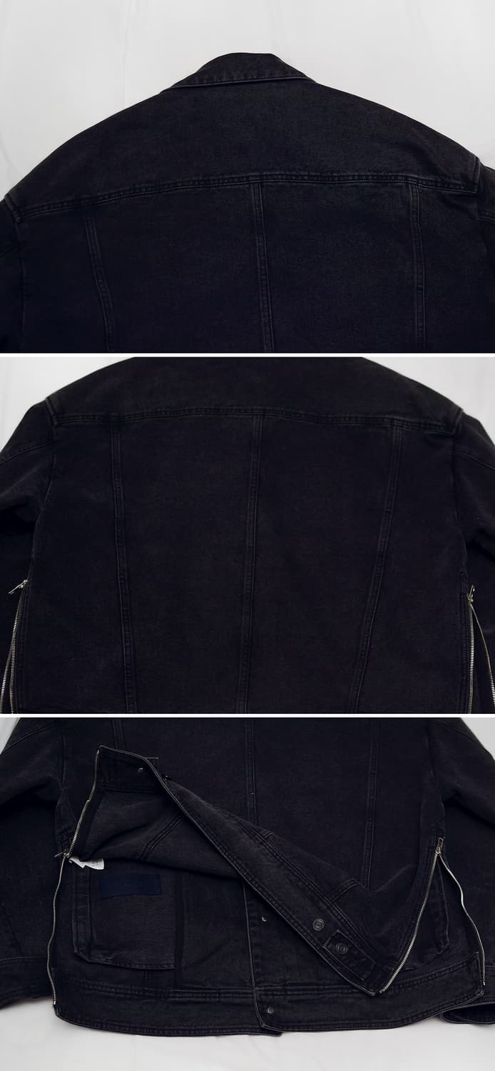 준지 (junn.j) 흑청 데님 사이드지퍼 트러커 자켓 (48/105+) 상품이미지5