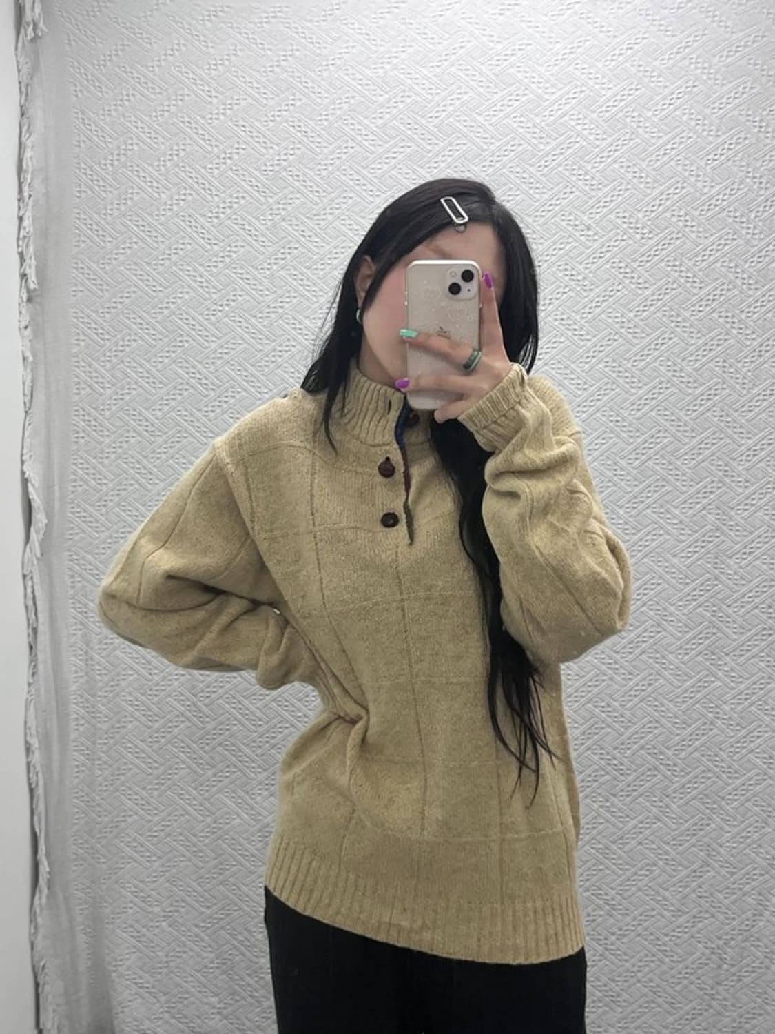 챔스 랄프로렌 빈티지 하이넥 버튼 울 니트 95 C06895 상품이미지1