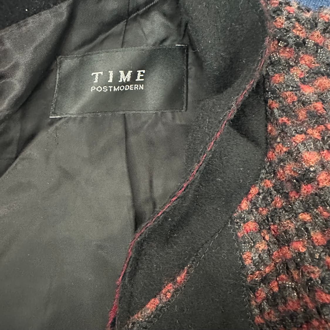 타임 체크 모직 롱코트 상품이미지3