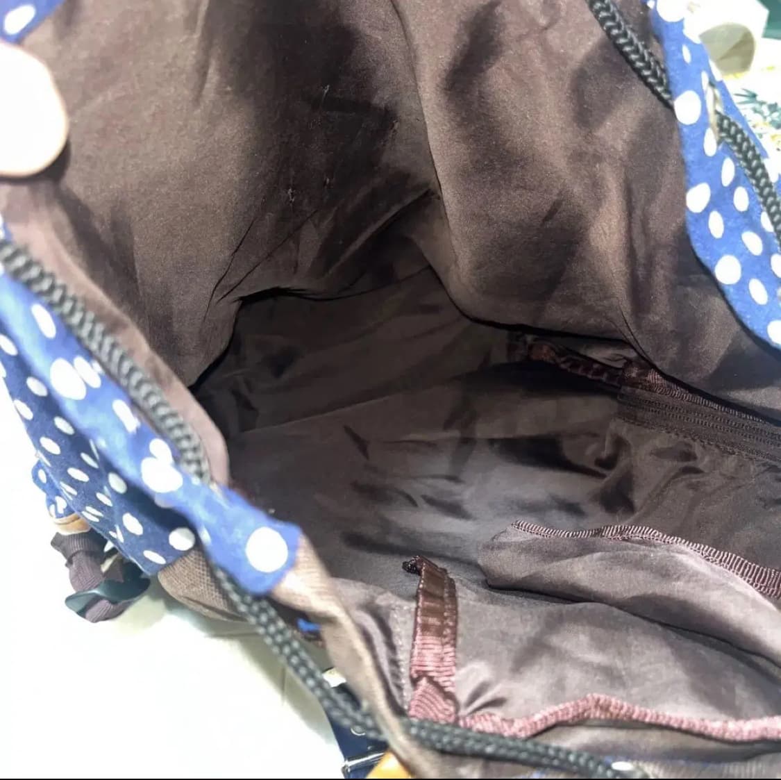 체인도넛 일본빈티지 모리걸 네이비 도트백팩 배낭 상품이미지4