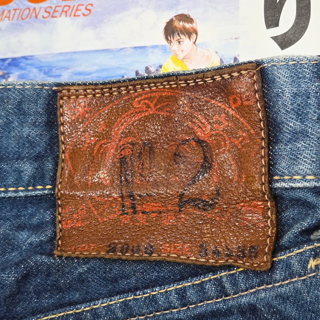 에비수 재팬 2000 NO.02 핑크 카모메 데님 팬츠 상품이미지5