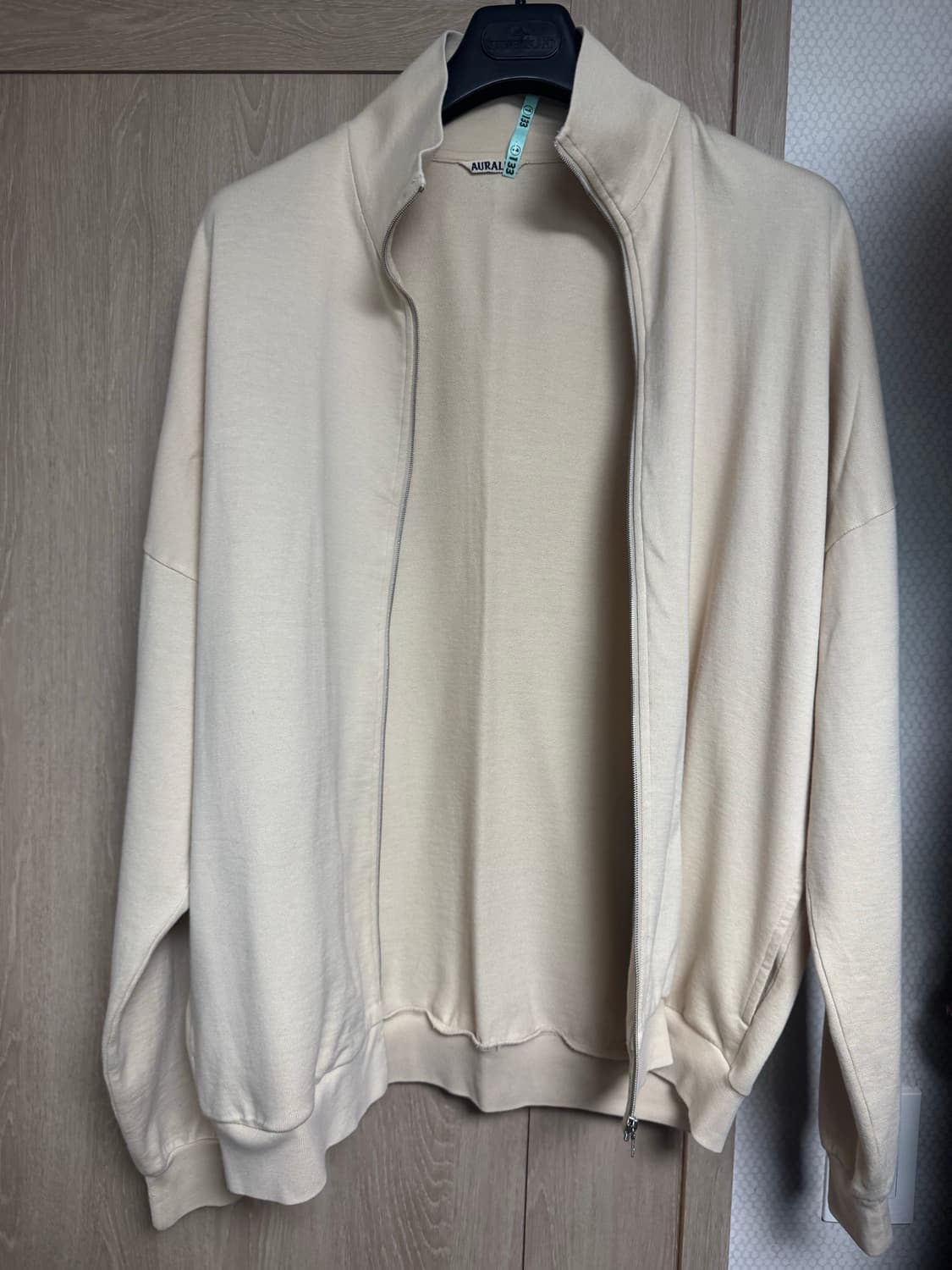 오라리 슈퍼 하이 게이지 스웻 집 블루종 베이지 size 5 상품이미지1